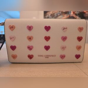 Karl Lagerfeld NWT White Shoulder Bag with Multicolor Heart Details XOXO